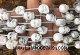 FGBS135 15 inches 12mm carved skull white howlite beads wholesale