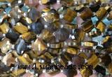 FGBS15 15 inches 12mm faceted Four leaf clover yellow tiger eye beads