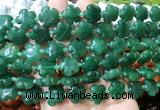 FGBS162 15 inches 15mm carved five petal flower green aventurine beads wholesale