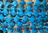 FGBS17 15 inches 12mm faceted Four leaf clover synthetic turquoise beads