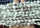 FGBS230 15 inches 10mm faceted four leaf clover white howlite beads wholesale