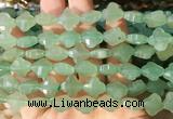 FGBS241 15 inches 13mm faceted 4 leaf clover green aventurine beads wholesale