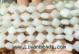 FGBS246 15 inches 13mm faceted 4 leaf clover white jade beads wholesale