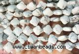 FGBS253 15 inches 13mm faceted 4 leaf clover white howlite beads wholesale