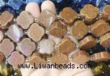 FGBS272 15 inches 18mm four leaf clover golden sandstone beads wholesale