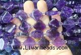 FGBS274 15 inches 18mm four leaf clover amethyst beads wholesale