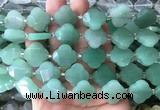 FGBS66 15 inches 16mm - 18mm faceted Four leaf clover green aventurine beads