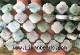 FGBS67 15 inches 16mm - 18mm faceted Four leaf clover chrysocolla beads