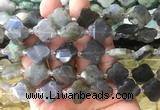 FGBS68 15 inches 16mm - 18mm faceted Four leaf clover labradorite beads