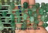 FGBS73 15 inches 10mm carved skull green strawberry quartz beads wholesale