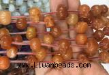 FGBS74 15 inches 10mm carved skull red aventurine beads wholesale