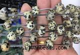 FGBS82 15 inches 10mm carved skull dalmatian jasper beads wholesale