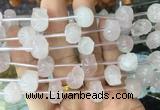 FGBS88 15 inches 12mm carved skull rose quartz beads wholesale