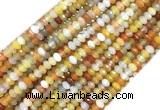 FWBS01 15 inches 2*4mm faceted rondelle golden flower jade beads