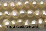 FWP08 14.5 inches 2mm - 3mm potato pink freshwater pearl strands