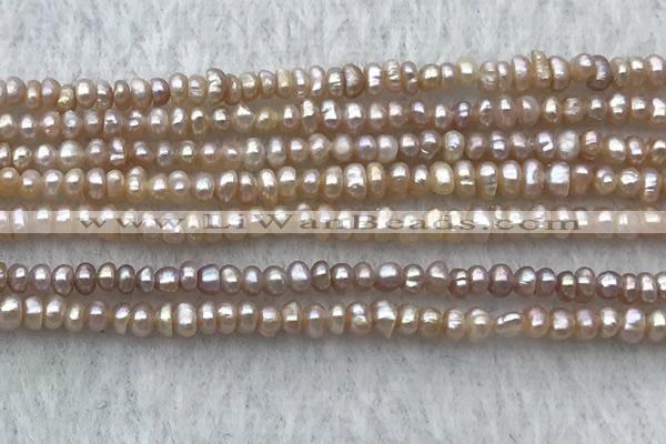 FWP10 14.5 inches 2.5mm - 3mm potato light purple freshwater pearl strands