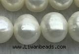 FWP101 15 inches 9mm - 10mm potato white freshwater pearl strands