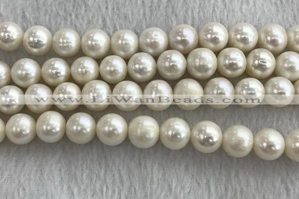 FWP116 15 inches 10mm - 11mm potato white freshwater pearl strands