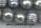 FWP138 15 inches 6mm - 7mm potato grey freshwater pearl strands