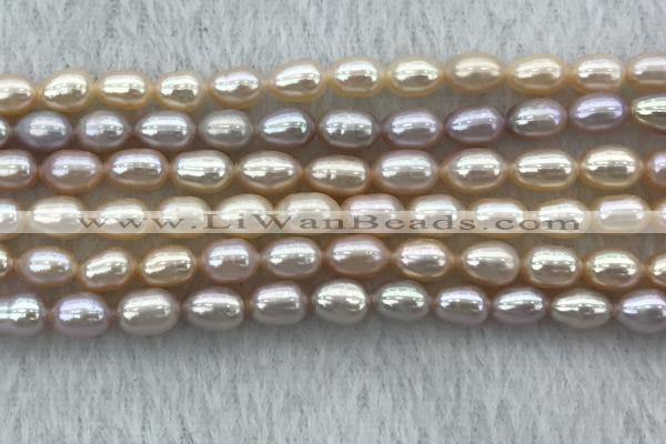 FWP175 14.5 inches 5mm - 6mm rice purple & pink freshwater pearl strands