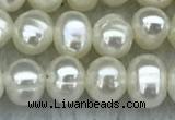 FWP19 14.5 inches 3mm - 4mm potato white freshwater pearl strands