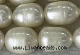 FWP190 15 inches 7mm - 8mm rice white freshwater pearl strands