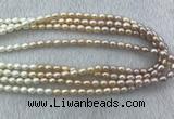 FWP210 15 inches 6mm - 7mm rice mixed color freshwater pearl strands