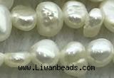 FWP234 14.5 inches 3mm - 4mm baroque white freshwater pearl strands