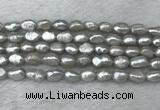 FWP276 15 inches 6mm - 7mm baroque grey freshwater pearl strands