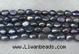 FWP282 15 inches 7mm - 8mm baroque black freshwater pearl strands