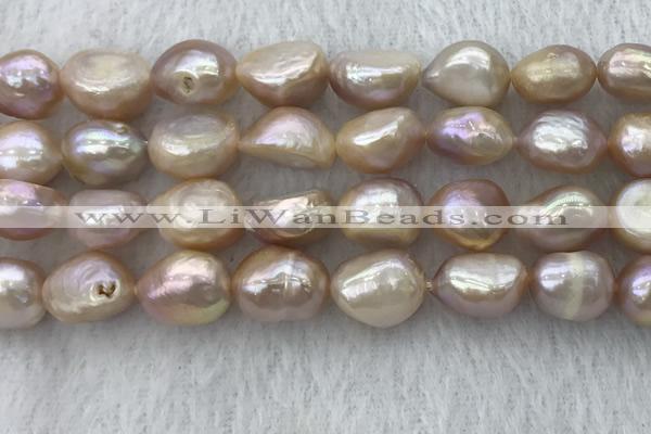 FWP306 15 inches 11mm - 12mm baroque purple freshwater pearl strands