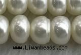 FWP324 15 inches 8mm - 9mm button white freshwater pearl strands