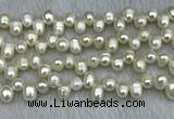 FWP340 Top-drilled 7mm - 8mm potato white freshwater pearl strands