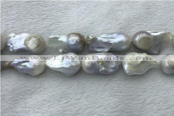 FWP364 15 inches 20mm - 22mm baroque freshwater nucleated pearl beads