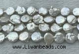 FWP380 15 inches 12mm - 13mm coin freshwater pearl beads