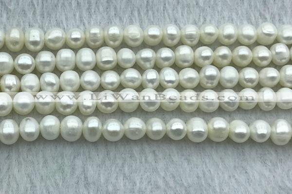 FWP42 14.5 inches 5.5mm - 6mm potato white freshwater pearl strands