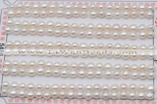 FWP453 half-drilled 4.5-5mm bread freshwater pearl beads