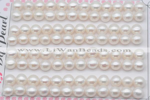 FWP458 half-drilled 7-7.5mm bread freshwater pearl beads