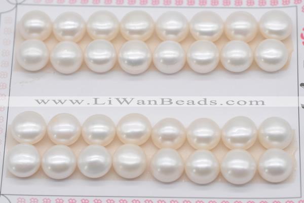 FWP465 half-drilled 10.5-11mm bread freshwater pearl beads