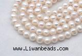 FWP483 14.5 inches 8mm - 9mm potato white freshwater pearl strands