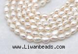 FWP494 14 inches 7mm - 8mm baroque white freshwater pearl strands