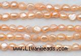 FWP497 14 inches 8mm - 9mm baroque pink freshwater pearl strands