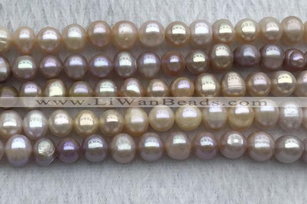 FWP58 15 inches 6mm - 7mm potato purple freshwater pearl strands