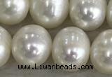 FWP90 15 inches 8mm - 9mm potato white freshwater pearl strands