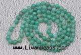 GMN106 Hand-knotted 6mm peafowl agate 108 beads mala necklaces