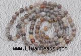 GMN108 Hand-knotted 6mm Botswana agate 108 beads mala necklaces