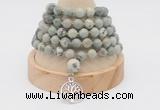 GMN1162 Hand-knotted 8mm, 10mm artistic jasper 108 beads mala necklaces with charm