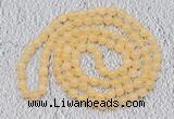 GMN117 Hand-knotted 6mm honey jade 108 beads mala necklaces