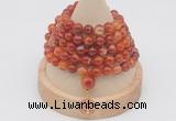 GMN1197 Hand-knotted 8mm, 10mm red banded agate 108 beads mala necklaces with charm