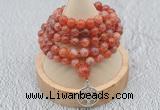 GMN1212 Hand-knotted 8mm, 10mm fire agate 108 beads mala necklaces with charm